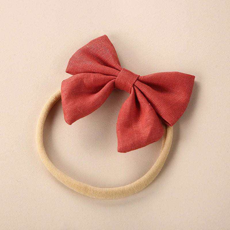 Baby Solid Color 3D Bow Handmade Elastic Headband