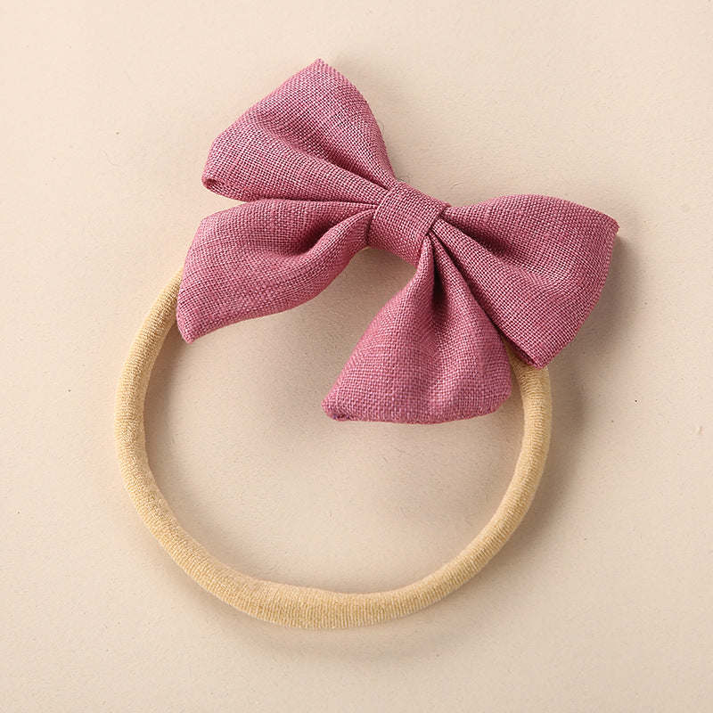 Baby Solid Color 3D Bow Handmade Elastic Headband