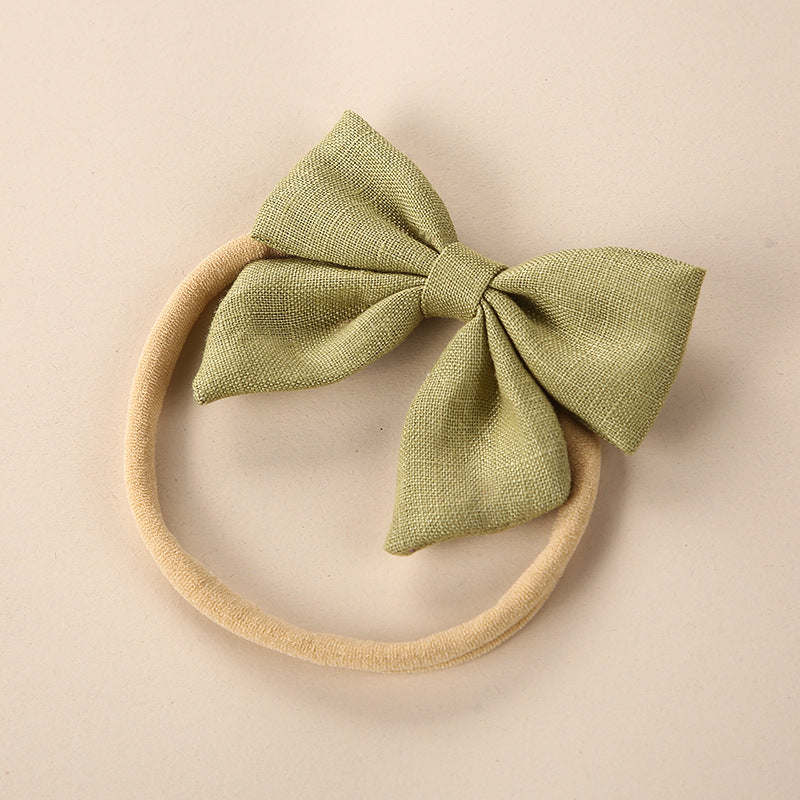 Baby Solid Color 3D Bow Handmade Elastic Headband