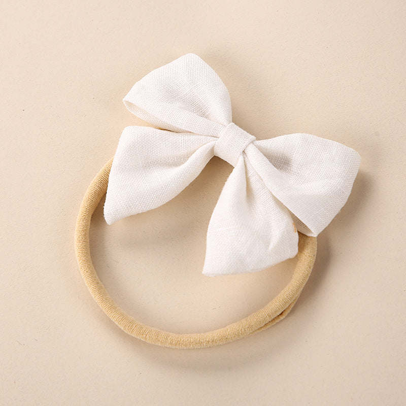 Baby Solid Color 3D Bow Handmade Elastic Headband