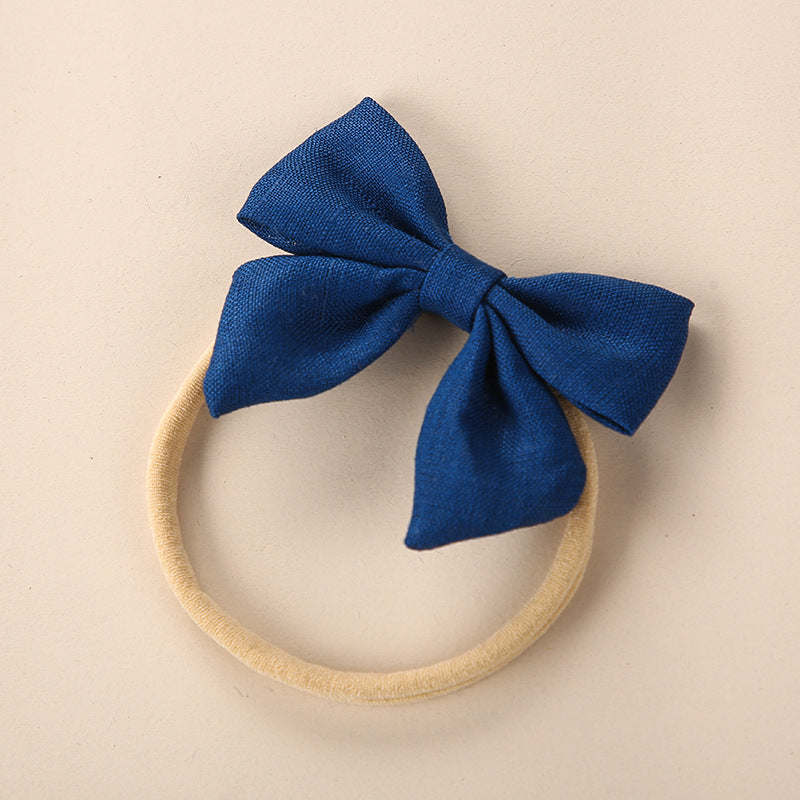 Baby Solid Color 3D Bow Handmade Elastic Headband