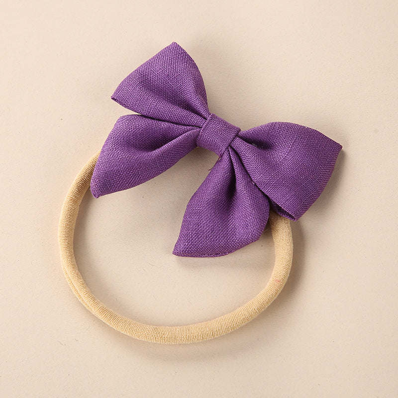 Baby Solid Color 3D Bow Handmade Elastic Headband