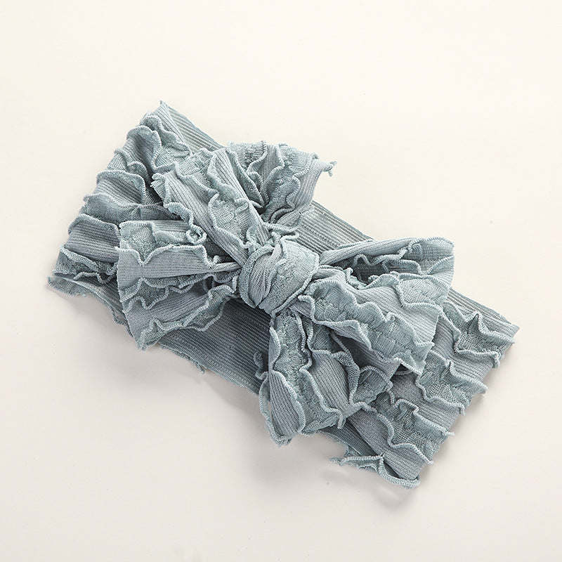 Baby Solid Color Elastic Handmade Big Bow Headband