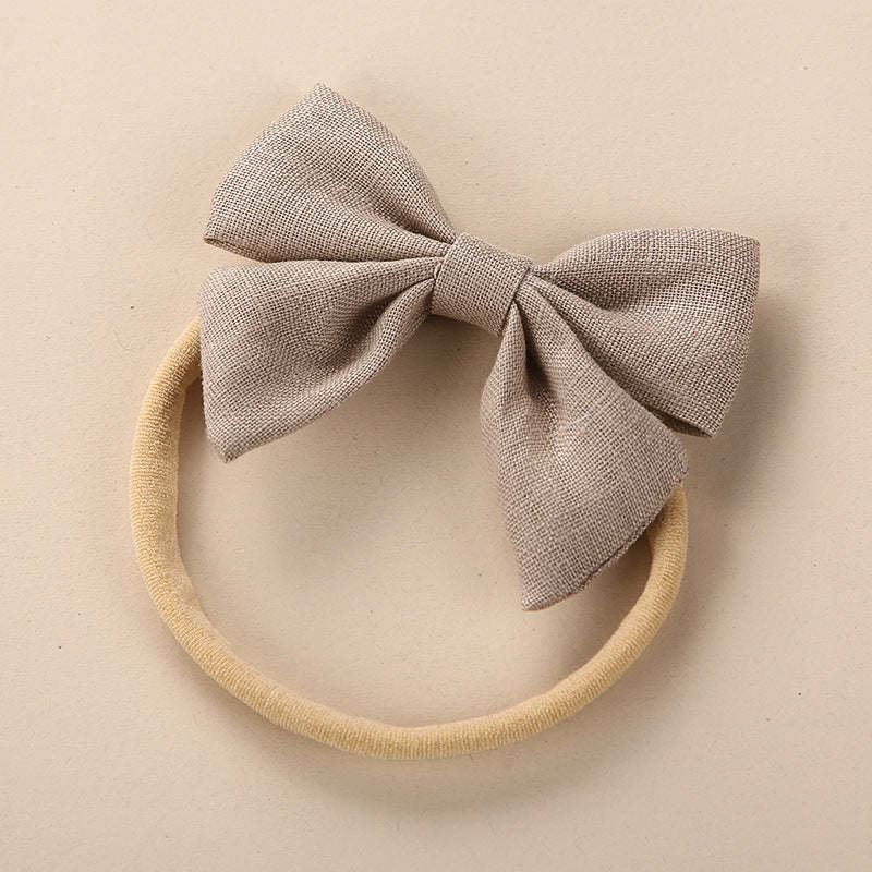 Baby Solid Color 3D Bow Handmade Elastic Headband