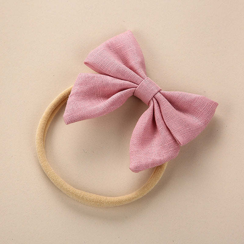 Baby Solid Color 3D Bow Handmade Elastic Headband