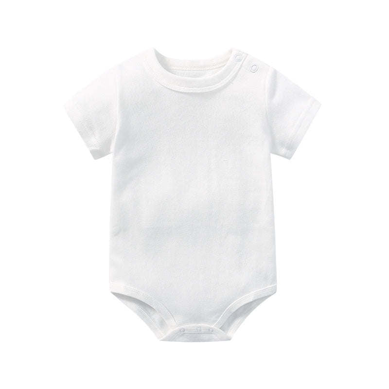 Baby Solid Color Short Sleeve Soft Cotton Comfy Onesies