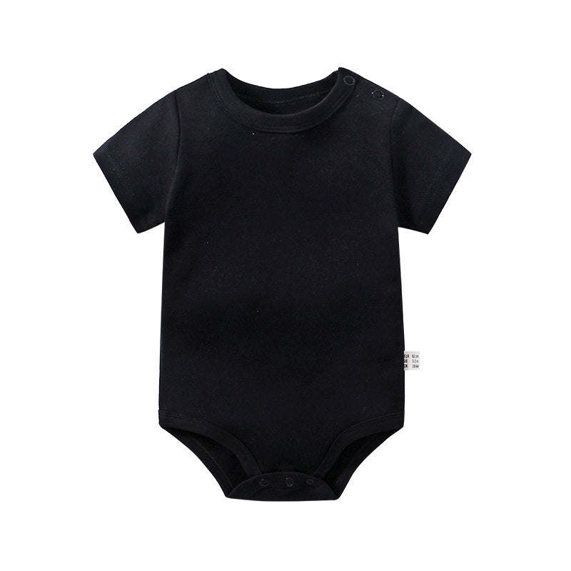 Baby Solid Color Short Sleeve Soft Cotton Comfy Onesies