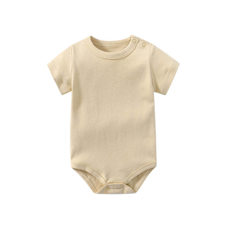 Baby Solid Color Short Sleeve Soft Cotton Comfy Onesies