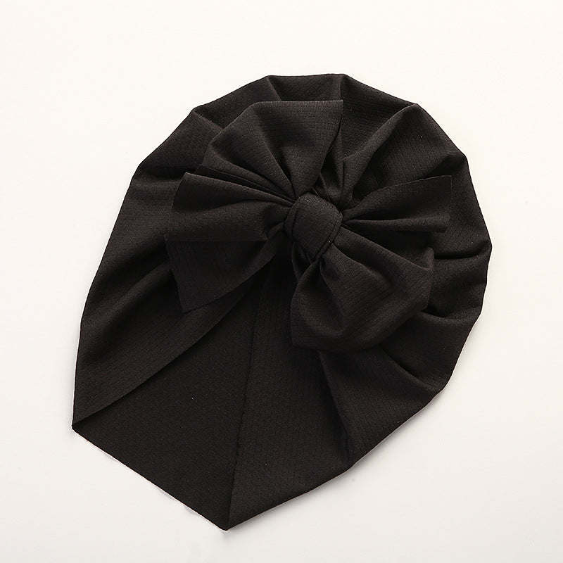 Baby Solid Color Ice Silk Fabric Big Bow Hats