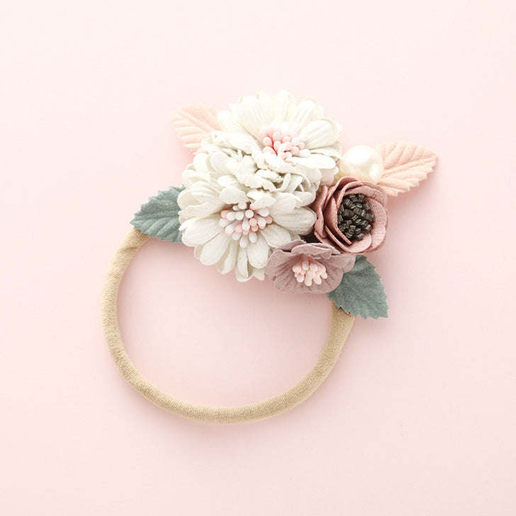 Baby Floral Decoration Design Elastic Hair Rope