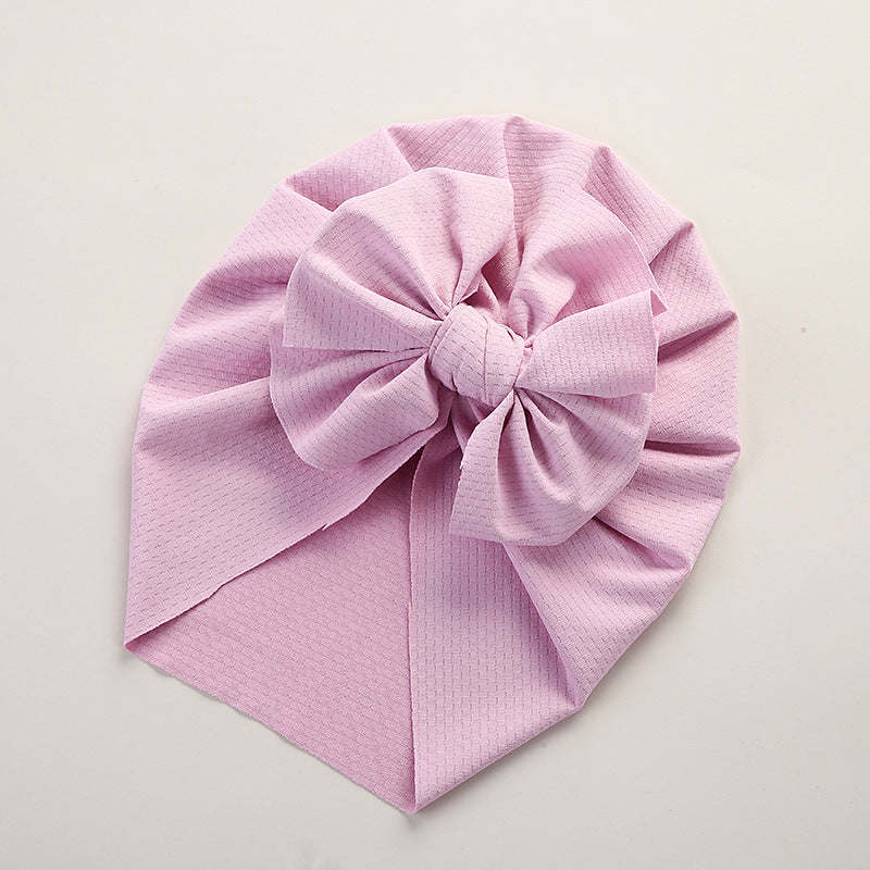 Baby Solid Color Ice Silk Fabric Big Bow Hats