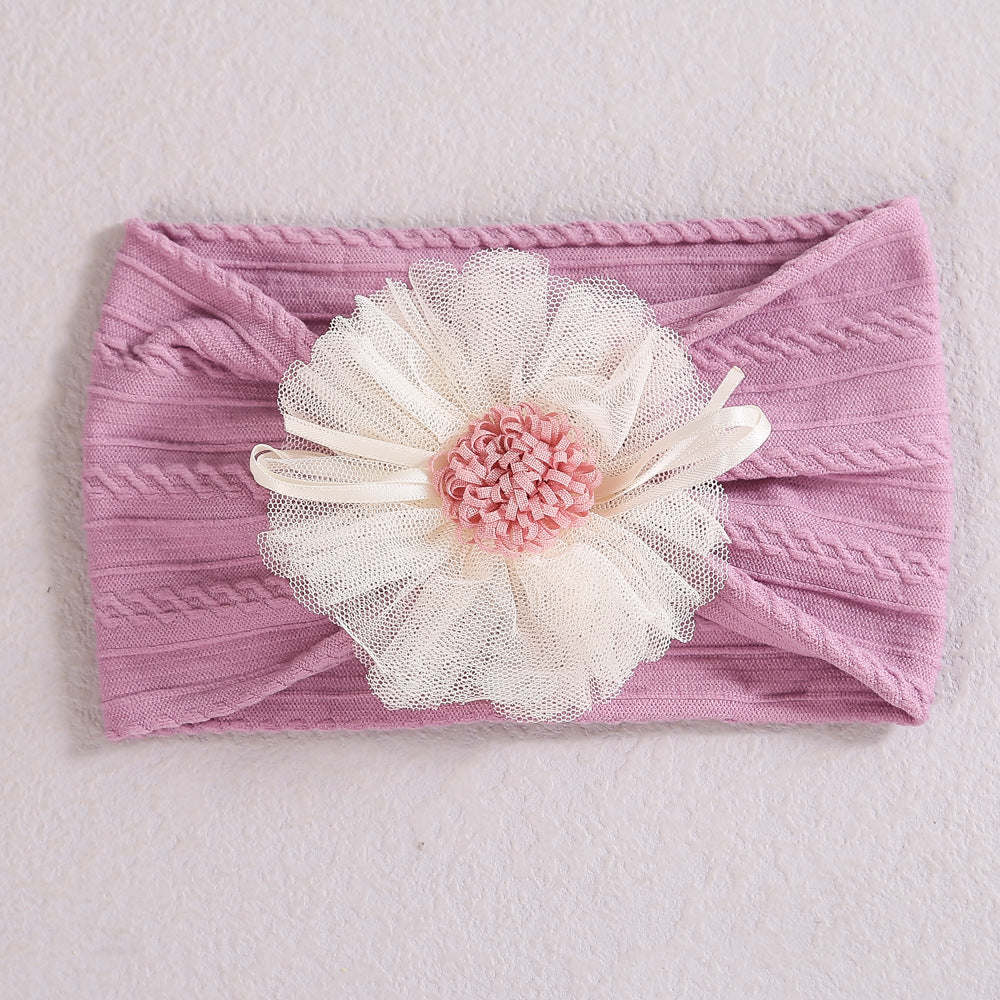 Baby Lace Floral Elastic Cotton Headband