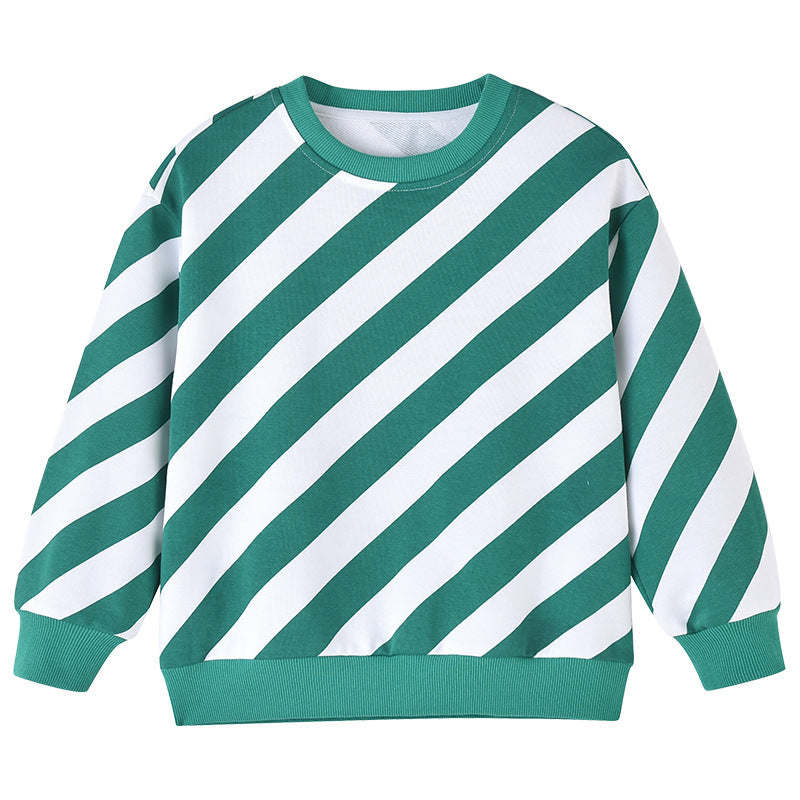 Baby Boy And Girl Striped Pattern Long Sleeve O-Collar Hoodies