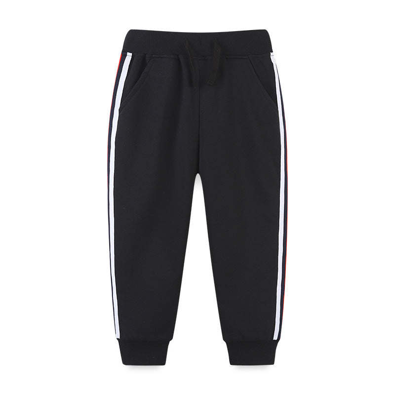 Baby Boy Side Striped Pattern Autumn New Style Sport Trousers