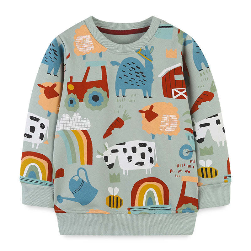 Baby Boy Cartoon Graphic Long Sleeve Hot Selling Hoodie