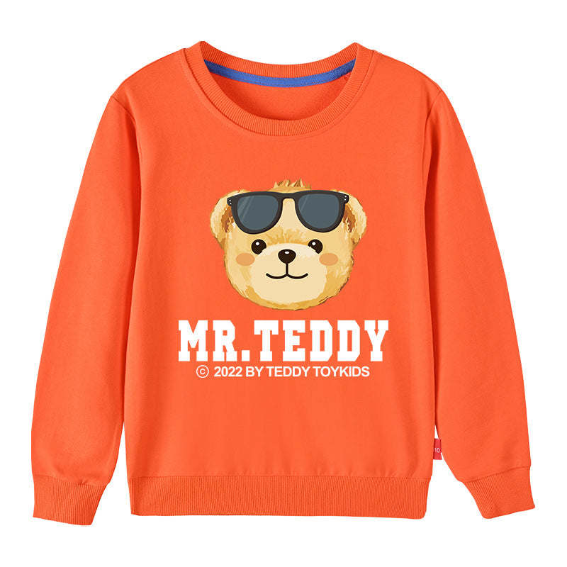 Baby Boy Cartonn Bear Pattern O-Neck Casual Hoodies