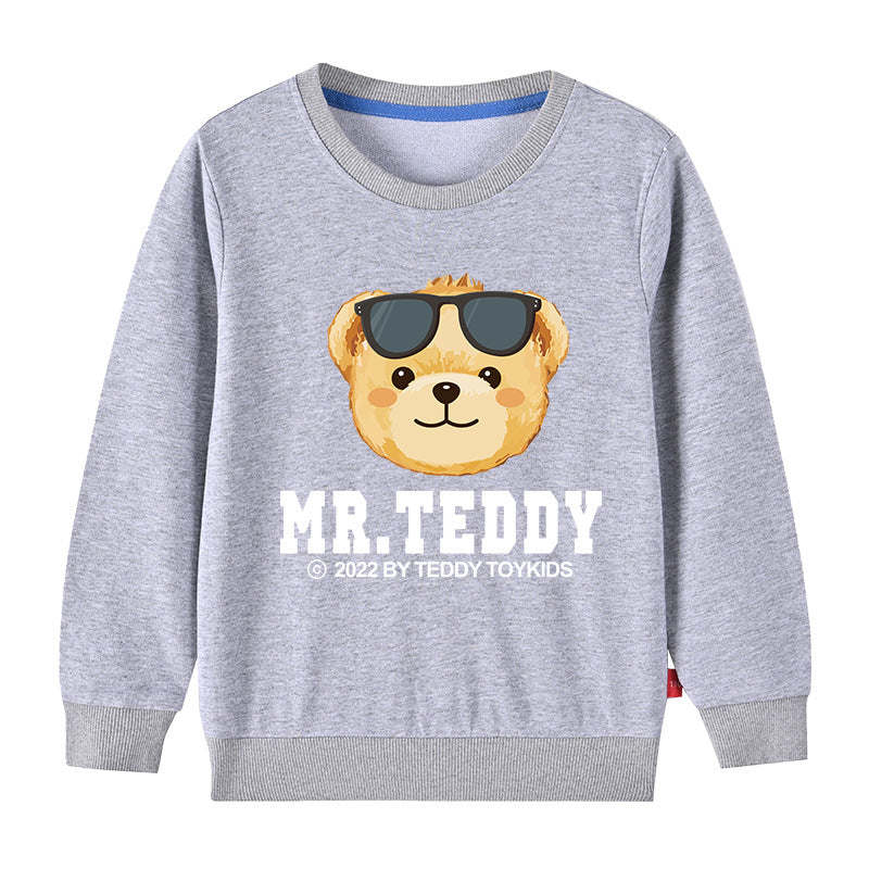 Baby Boy Cartonn Bear Pattern O-Neck Casual Hoodies