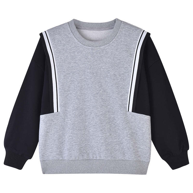 Baby Boy And Girl Color Matching Design Long Sleeve Hoodies