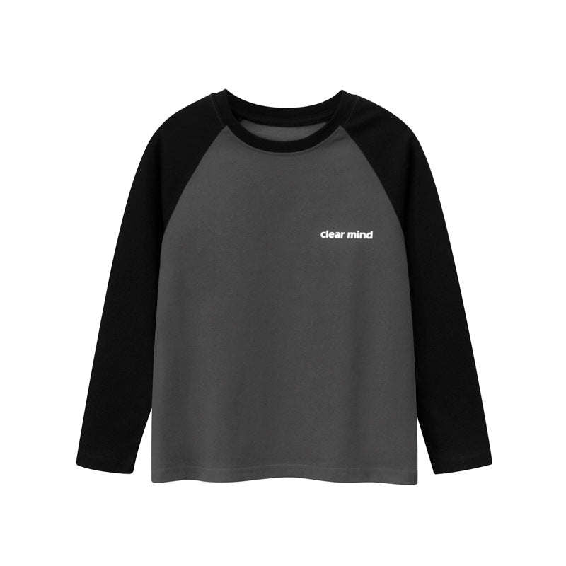 Children Boy Embroidery Pattern Color Matching Design Shirt In Autumn