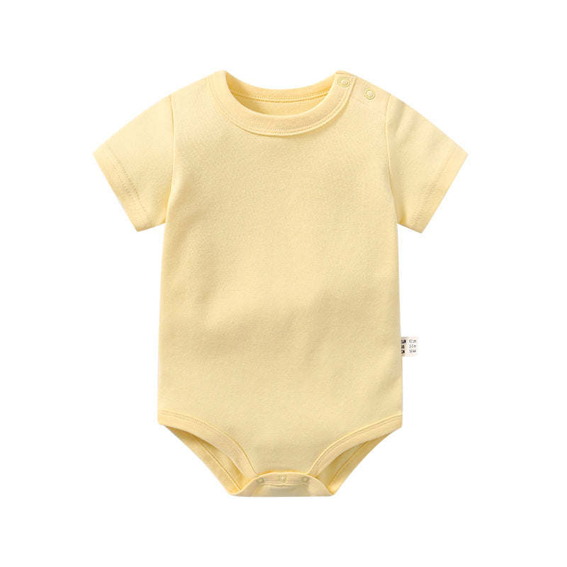 Baby Solid Color Short Sleeve Soft Cotton Comfy Onesies