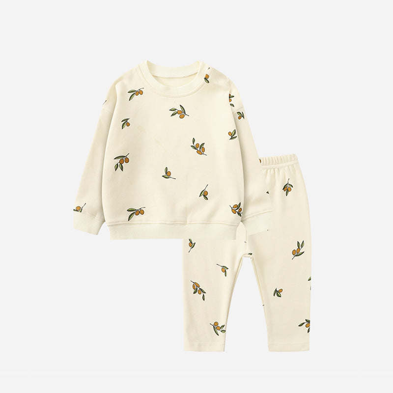Baby 1pcs Print Pattern Tops Combo Trousers Underwear Cotton 2 Pieces Sets
