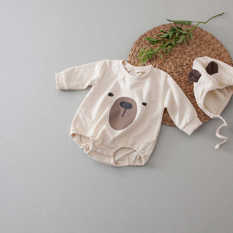 Baby 1pcs Cartoon Bear Graphic Simple Style Crotchets Jumpsuit