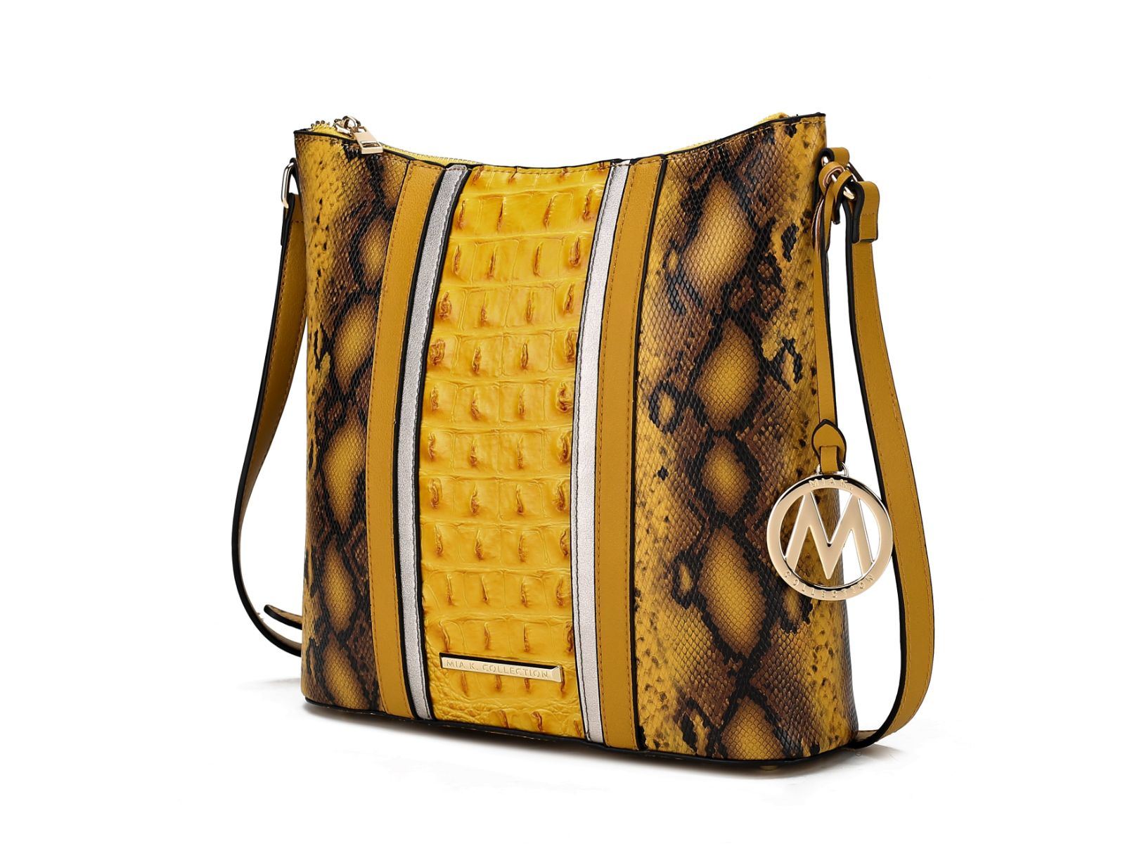 MKF Collection Meline Faux Crocodile and Snake Embossed Vegan Leather Women's Shoulder by Mia k