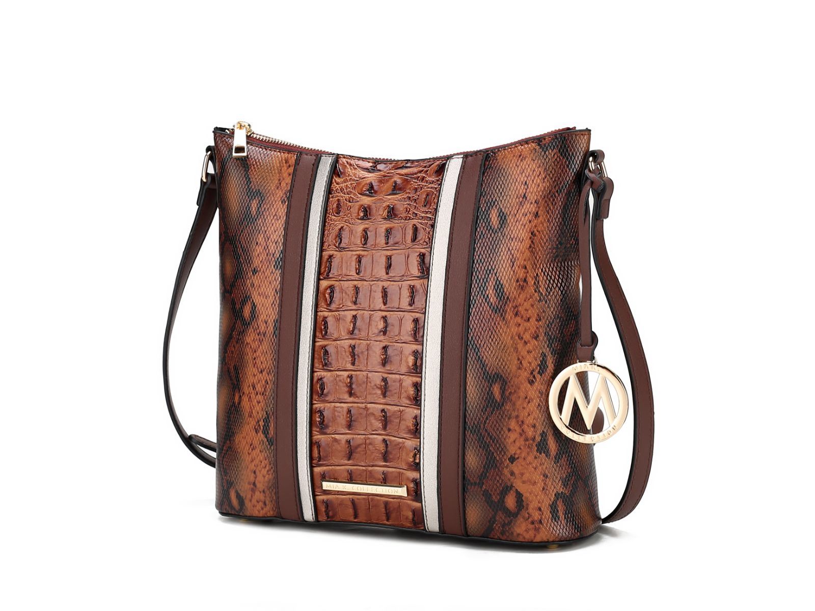 MKF Collection Meline Faux Crocodile and Snake Embossed Vegan Leather Women's Shoulder by Mia k