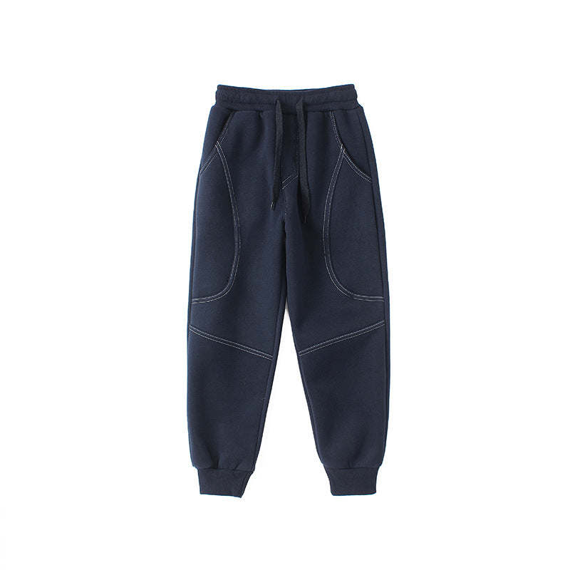 Baby Boy Solid Color Quality Fashion Thermal Thickened Pants