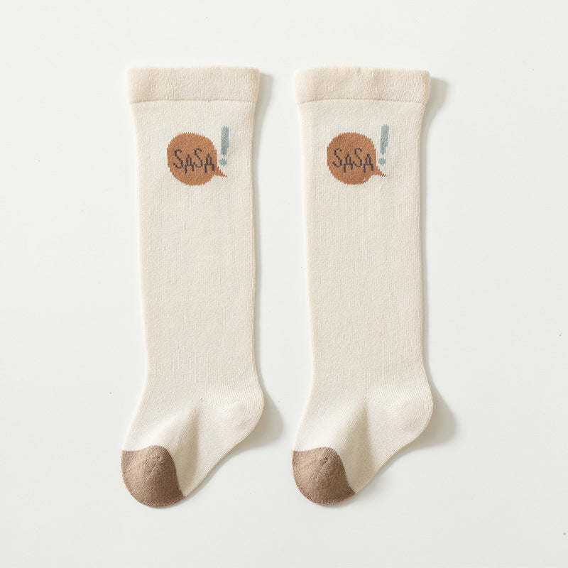 Baby Cartoon Embroidered Pattern Mid-Tube Design Korean Style Socks