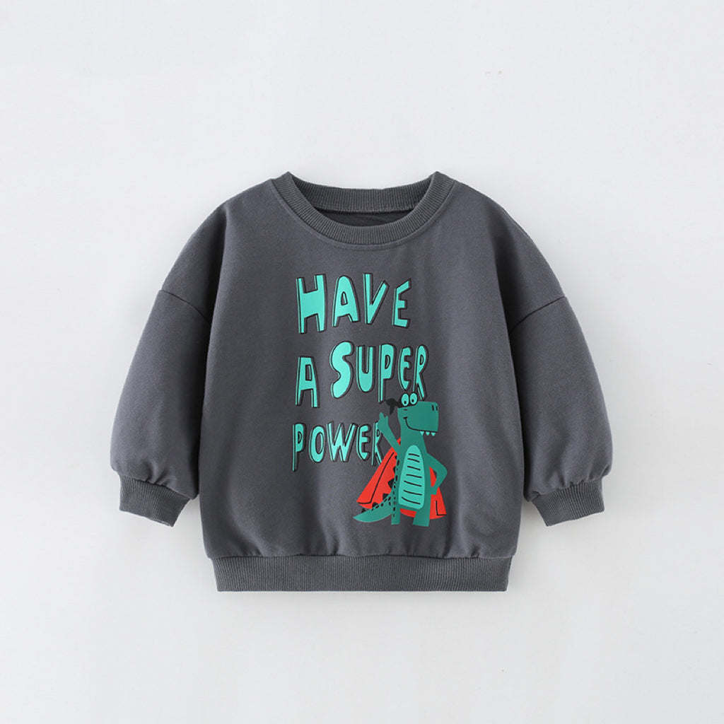Baby Boy Cartoon Animal Pattern Pullover Cute Style Sweatshirt