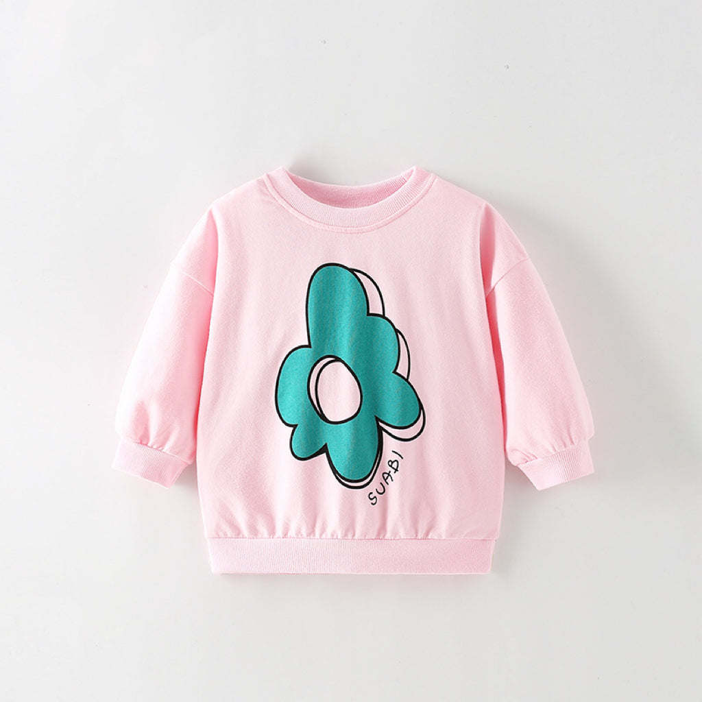 Baby Girl Floral Print Pattern Comfy Cotton Hoodies