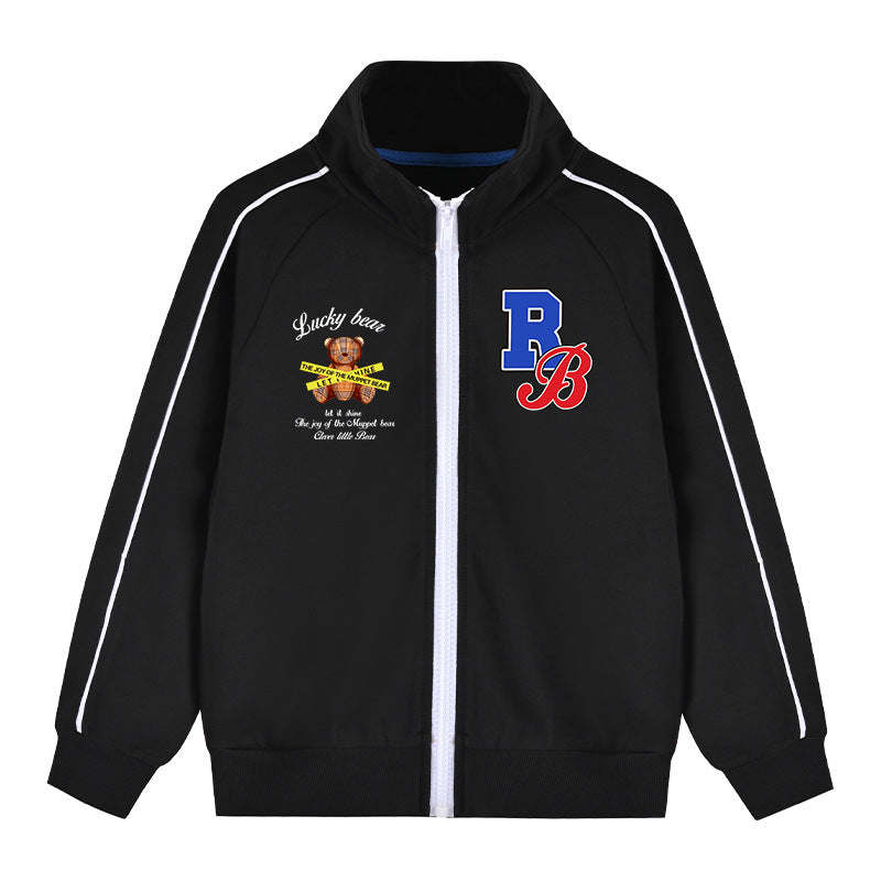 Baby Boy And Girl Print Pattern Zipper Front Design Fashion Coat