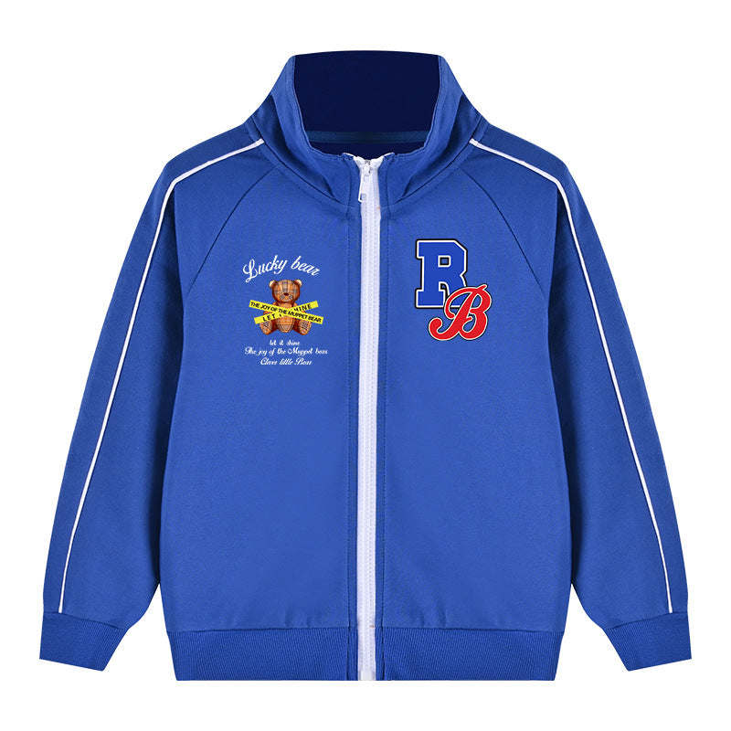 Baby Boy And Girl Print Pattern Zipper Front Design Fashion Coat