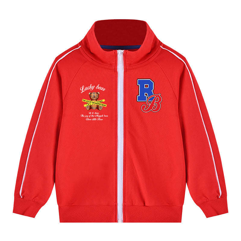 Baby Boy And Girl Print Pattern Zipper Front Design Fashion Coat