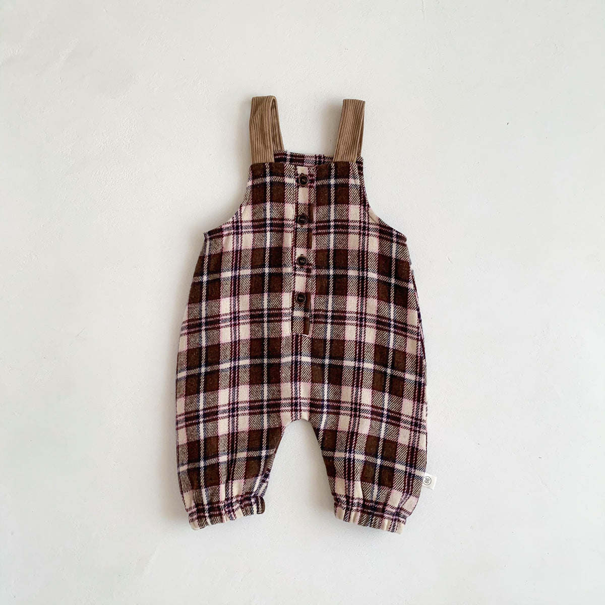 Baby Western Plaid Pattern Casual Strap Design Romper