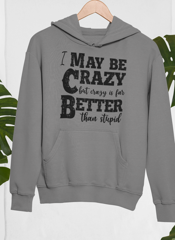 I May Be Crazy But Crazy Is Far Better Than Stupid Hoodie