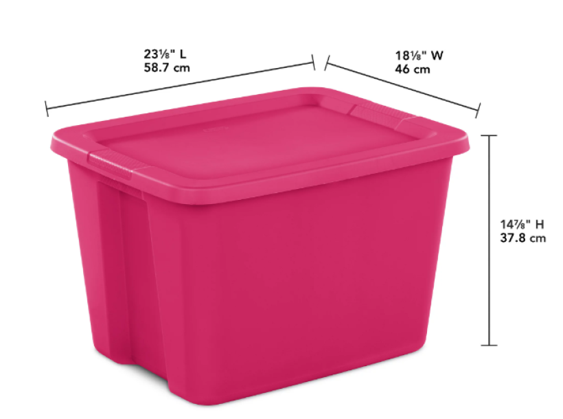 Fuchsia Burst Sterilite 18 Gallon Tote Box Plastic Set of 8 facilitate transport