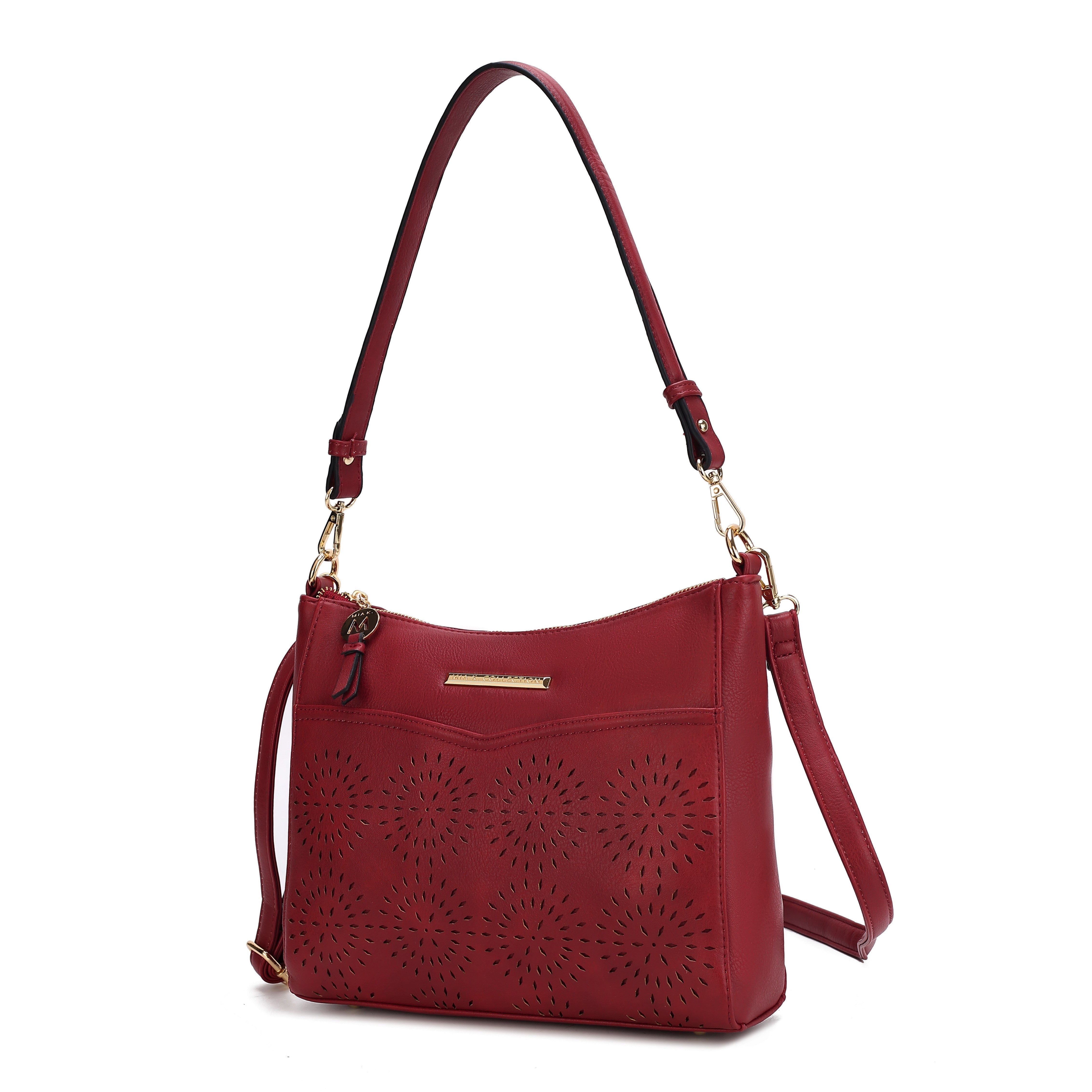 MKF Collection Alanis Laser Cut Vegan Leather Women's Shoulder Bag by Mia k