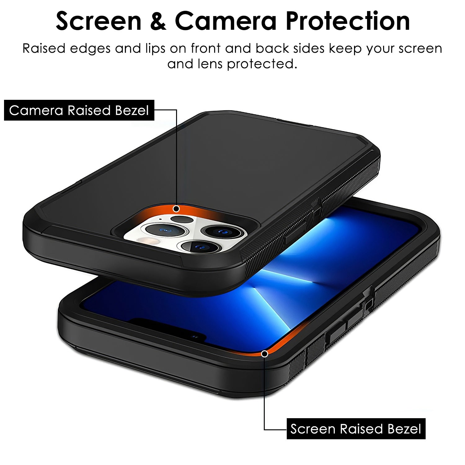 Shockproof Phone Case Anti-Shock All-Round Protection Phone Case Cover with Belt Clip