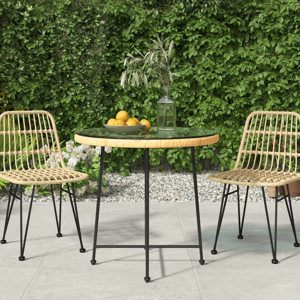 Dining Table Ø31.5" Tempered Glass and Steel