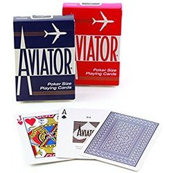 Aviator Pinochle, Standard Index, 12 Decks Red Blue