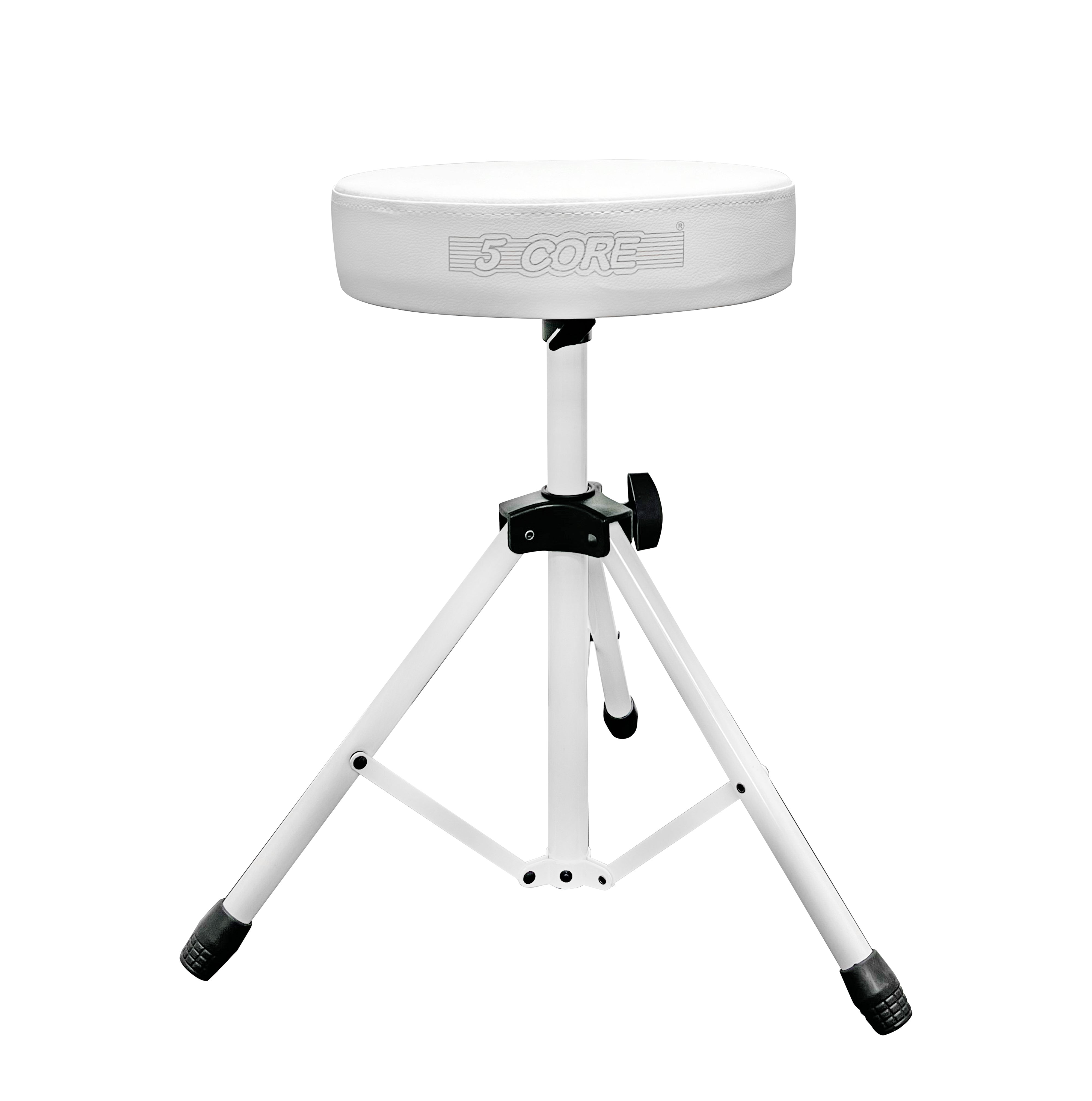 5 CORE Drum Throne Height Adjustable Guitar Stool Thick Padded Memory Foam DJ Chair Seat with Anti Slip Feet Multipurpose Musician Chair for Adults and Kids Drummer Cello Guitar Player - DS 01 WH