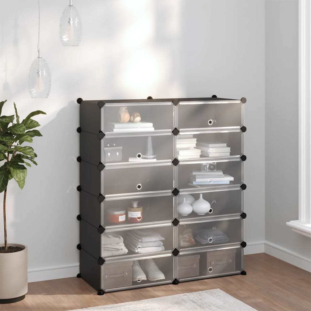 Shoe Rack Black 37.2"x14.4"x41.7" PP