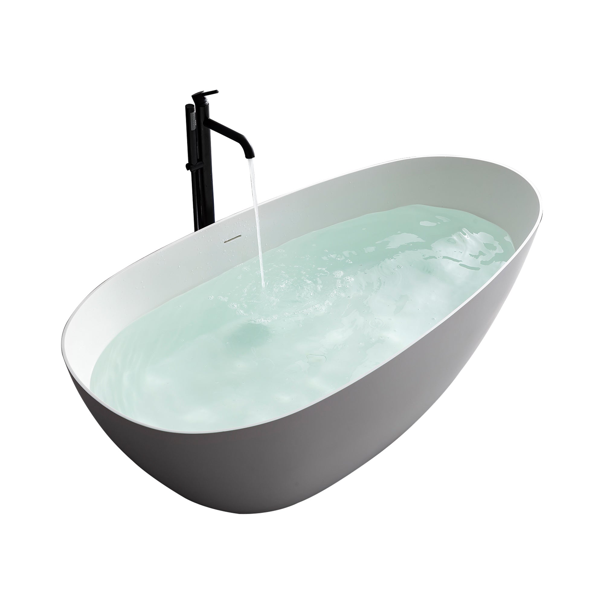 1700mm artificial stone solid surface freestanding bathroom adult bathtub