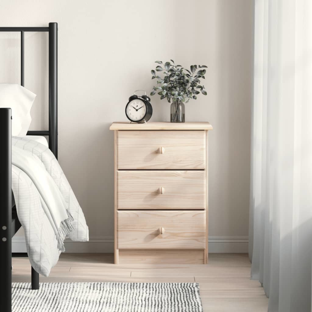 Bedside Cabinet ALTA 16.1"x13.8"x21.7" Solid Wood Pine