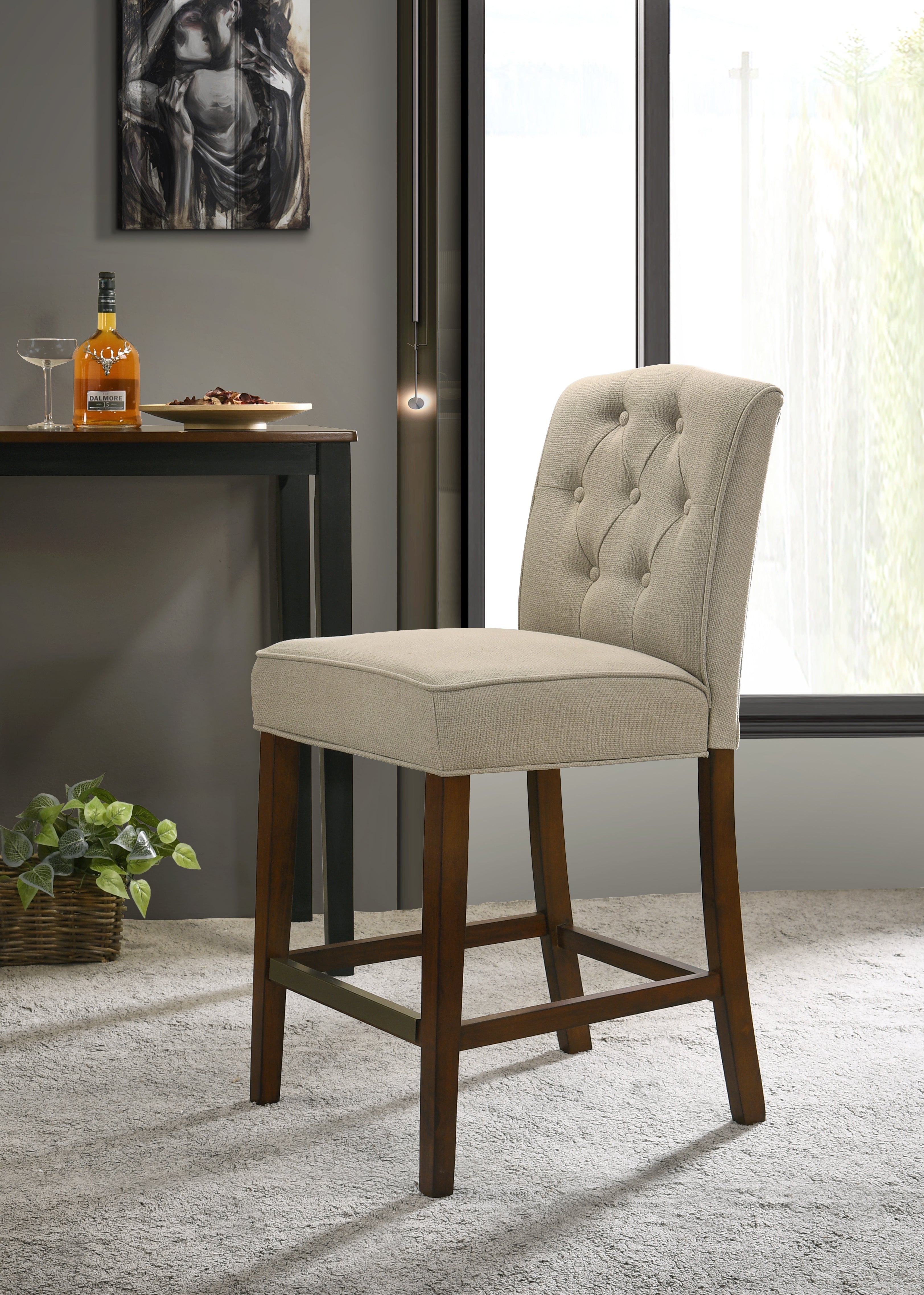 Darby 19" Tan Fabric Counter Height Chair