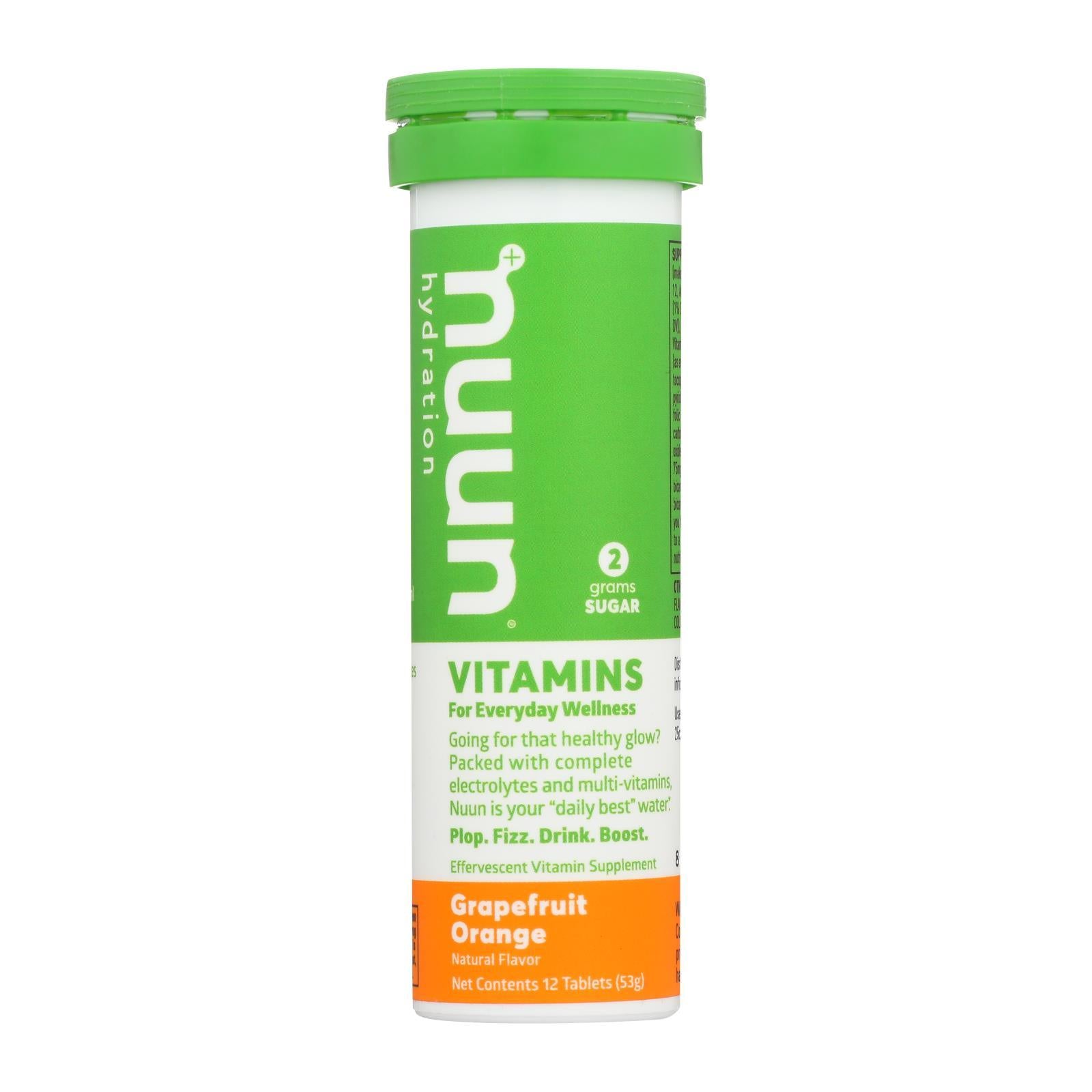 Nuun Vitamins Drink Tab - Grapefruit - Ornge - Case Of 8 - 12 Tab