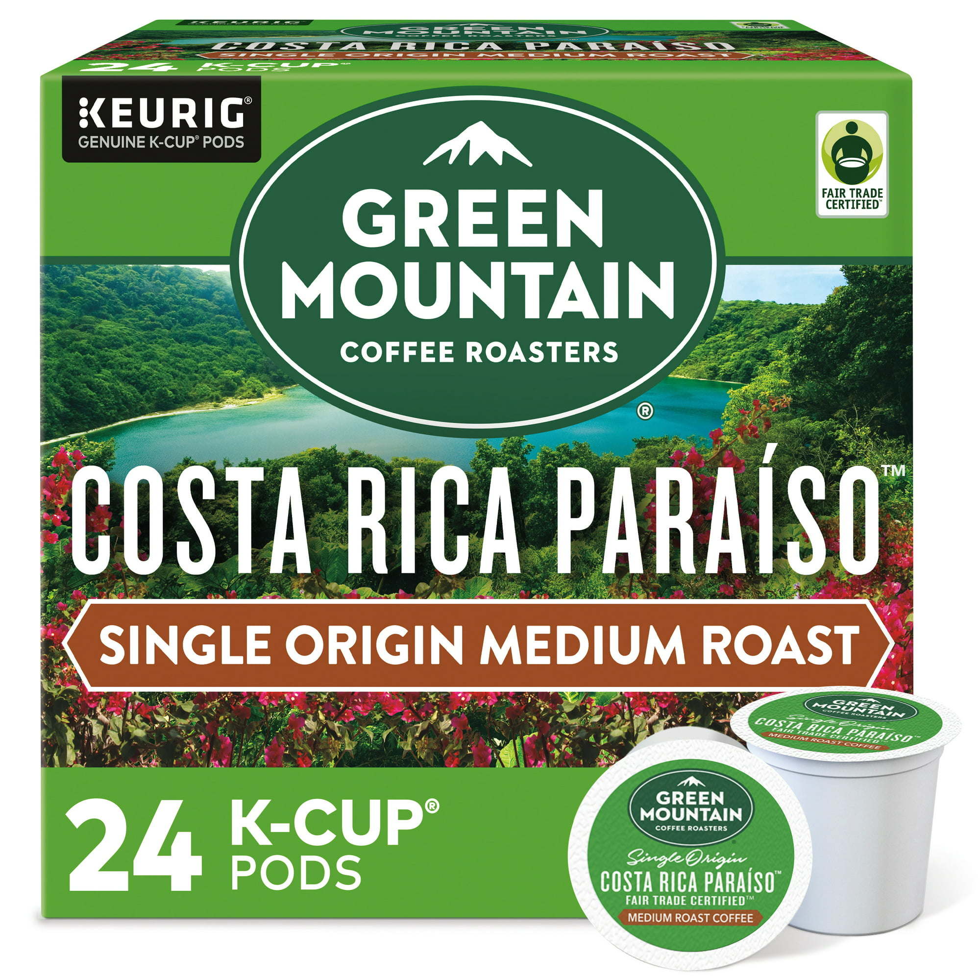 Green Mountain Coffee® Roasters Costa Rica Paraiso Single-Serve K-Cup Pods, Medium Roast Coffee, 24 Count