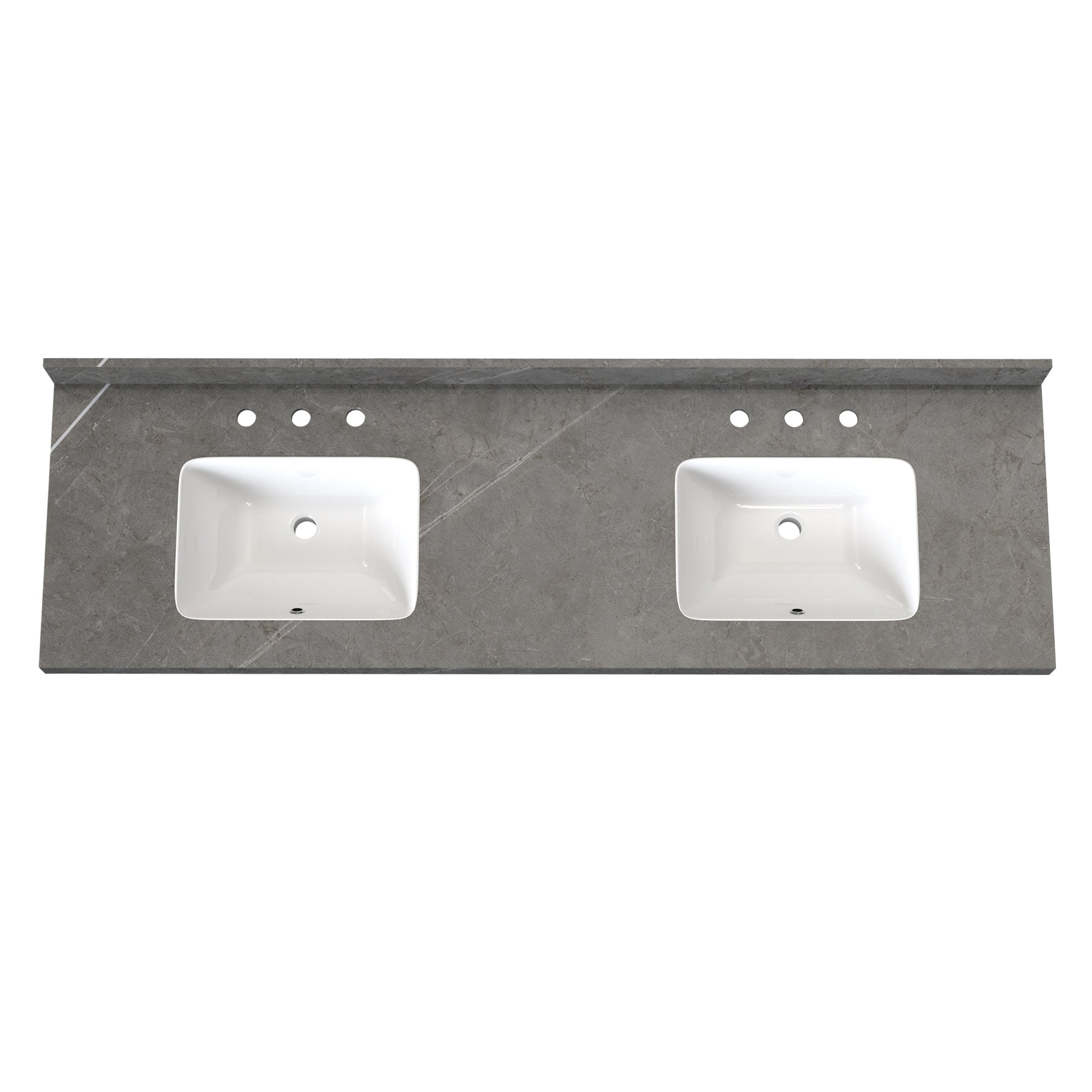 Amani limestone plate countertop73 "x 22" , CUPC ceramic sink and three-hole faucet hole with backsplash